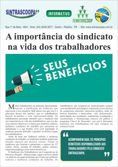 SINTRASCOOPA: Conquista é fruto de organização e luta!