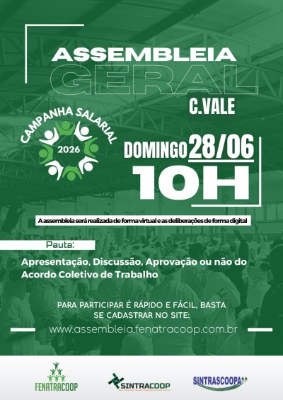 ATENÇÃO, TRABALHADORES DA C.VALE!
